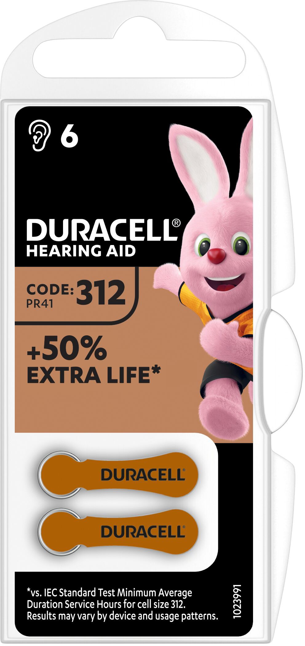 Батарейка Duracell Hearing Aid 312 6 шт. (96091463) ціна 0 грн - фотографія 2