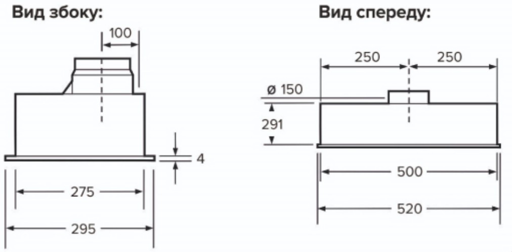 Interline Solo Ultra BK A/60/T Габаритные размеры