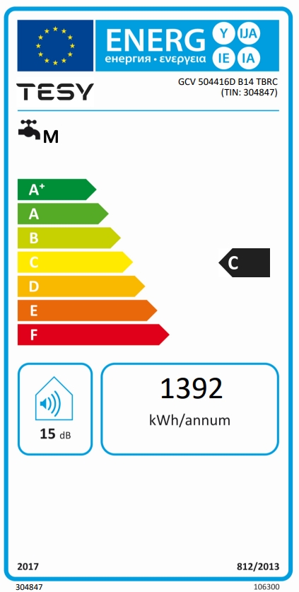 Tesy Anticalc REV 50 GCR 504416D B14 TBRC (305189) (5 лет безусловной гарантии) Класс энергоэффективности