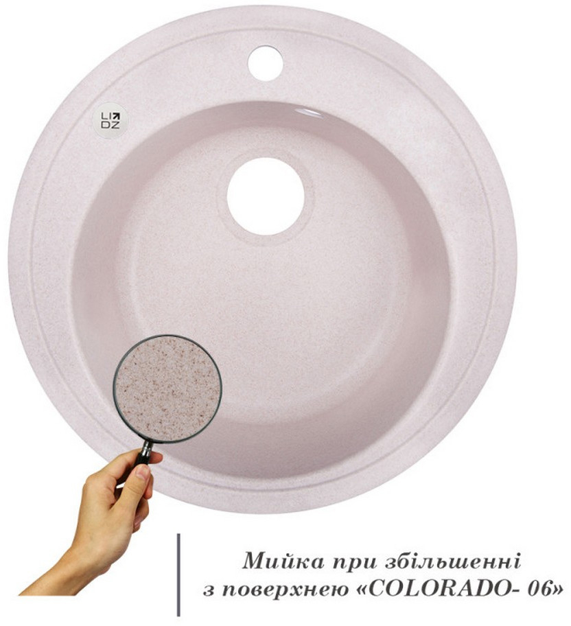 Кухонна мийка Lidz D510/200 COL-06 (LIDZCOL06D510200) ціна 3050 грн - фотографія 2