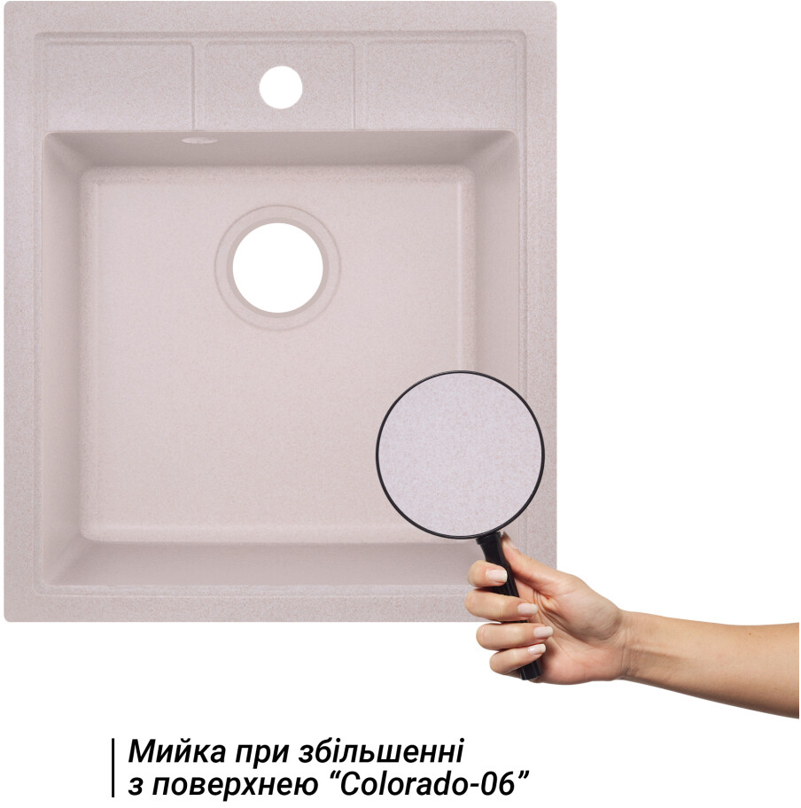 Кухонна мийка Lidz 460х515/200 COL-06 (LIDZCOL06460515200) ціна 4518 грн - фотографія 2