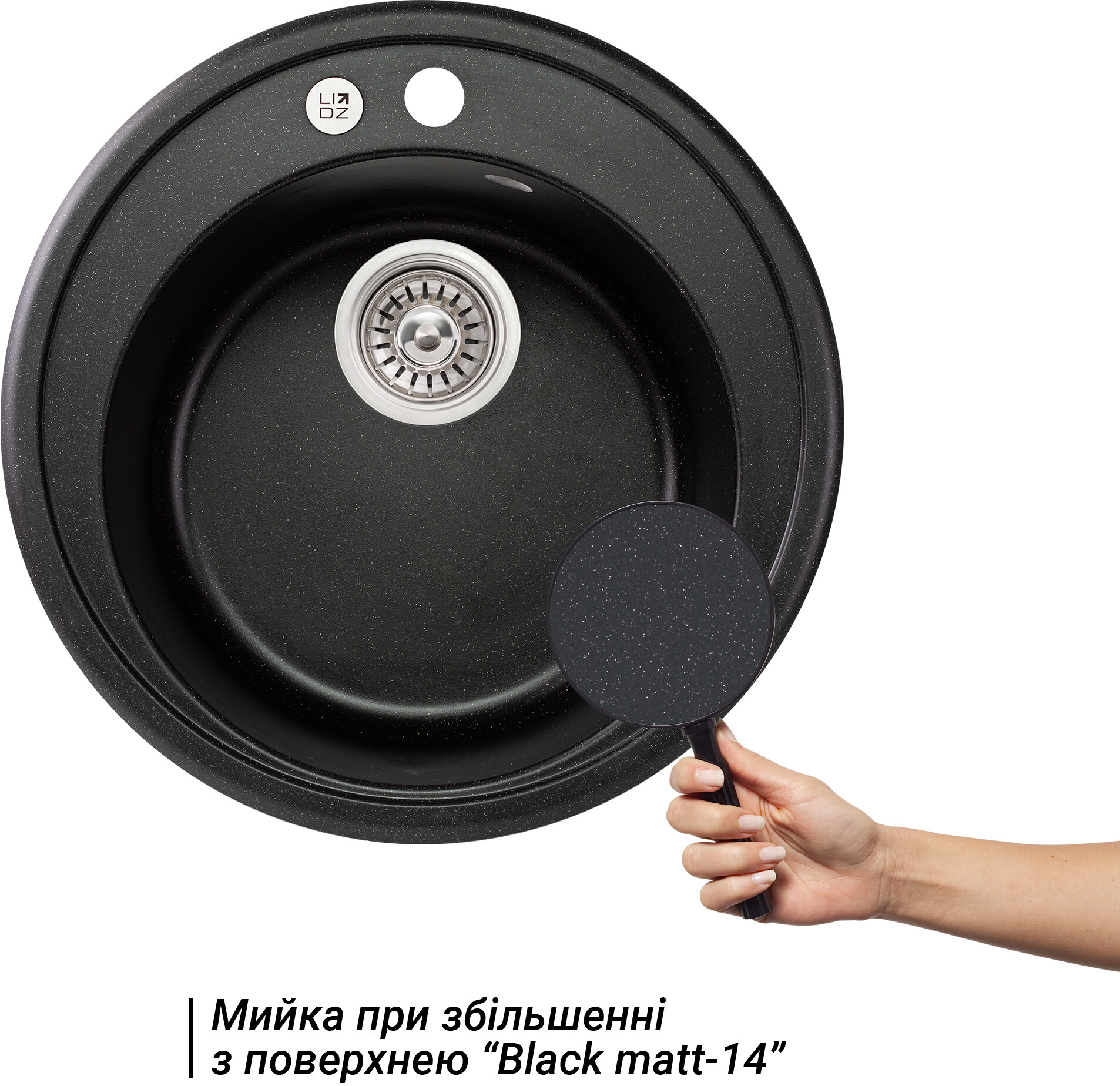 Кухонна мийка Lidz D510/200 BLM-14 (LIDZBLM14D510200) ціна 3050 грн - фотографія 2