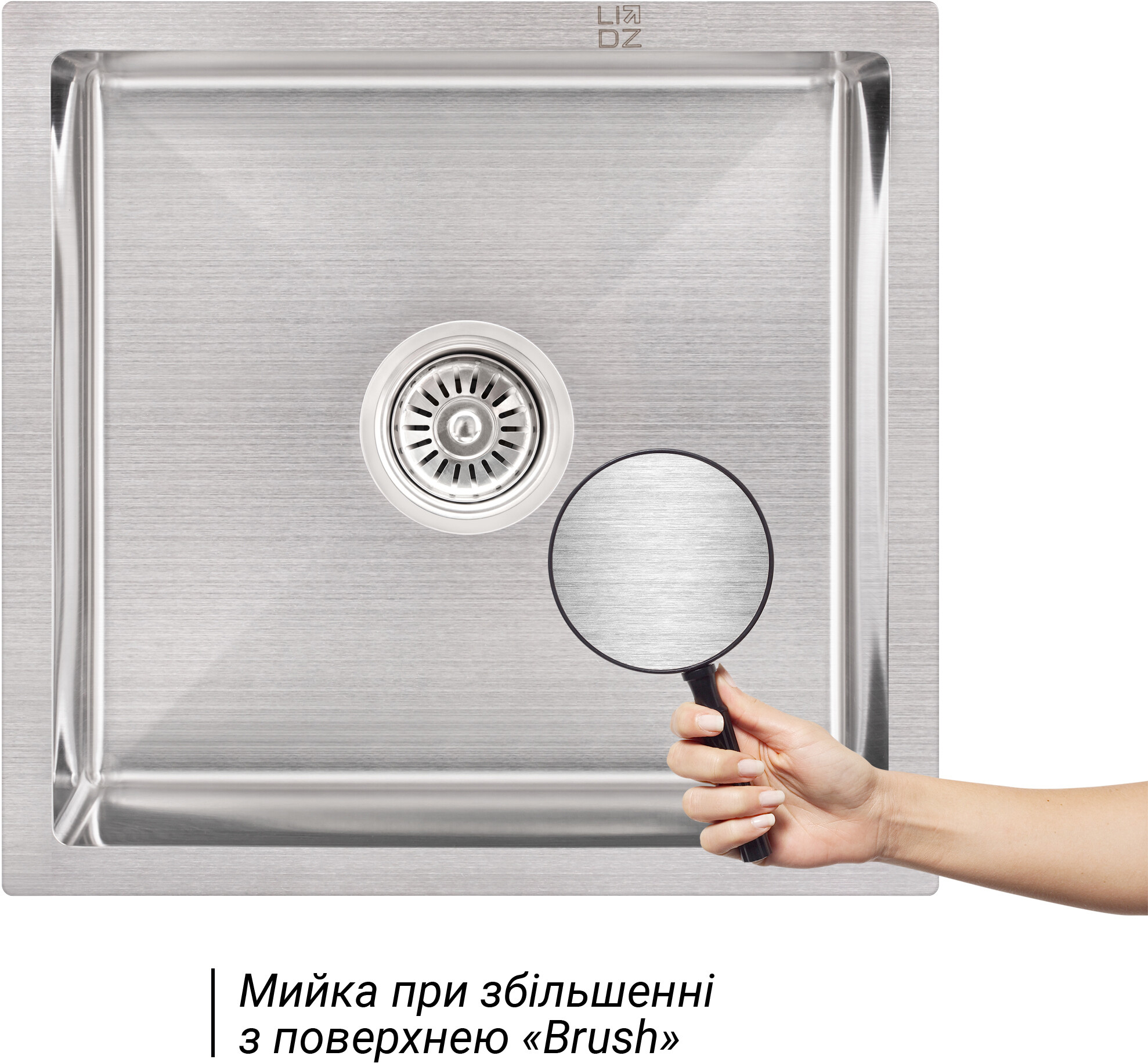Кухонна мийка Lidz H4745 3.0/1.0 мм Brush (LIDZH4745BRU3010) ціна 2424 грн - фотографія 2