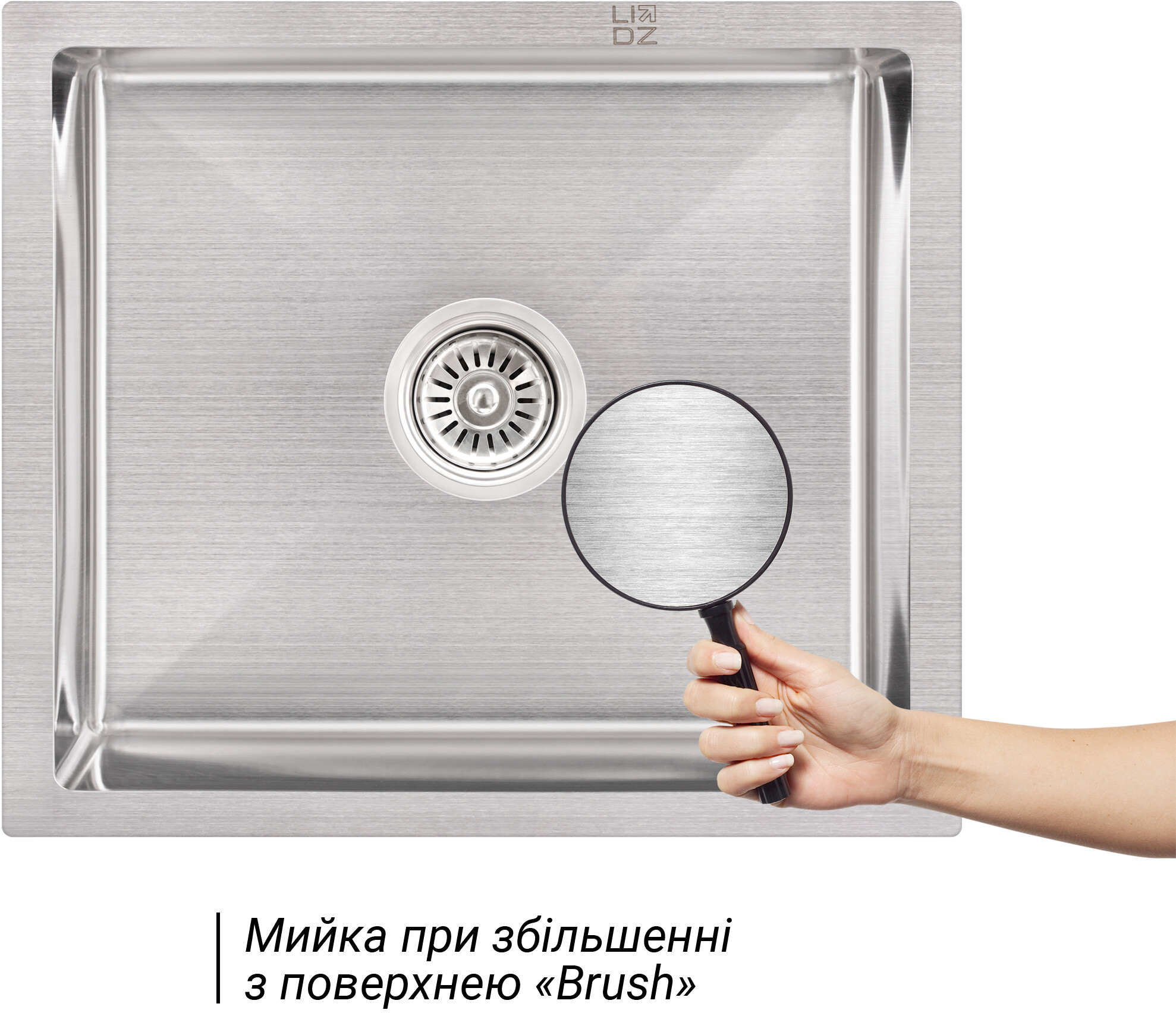 Кухонна мийка Lidz H5245 3.0/1.0 мм Brush (LIDZH5245BRU3010) ціна 2422 грн - фотографія 2