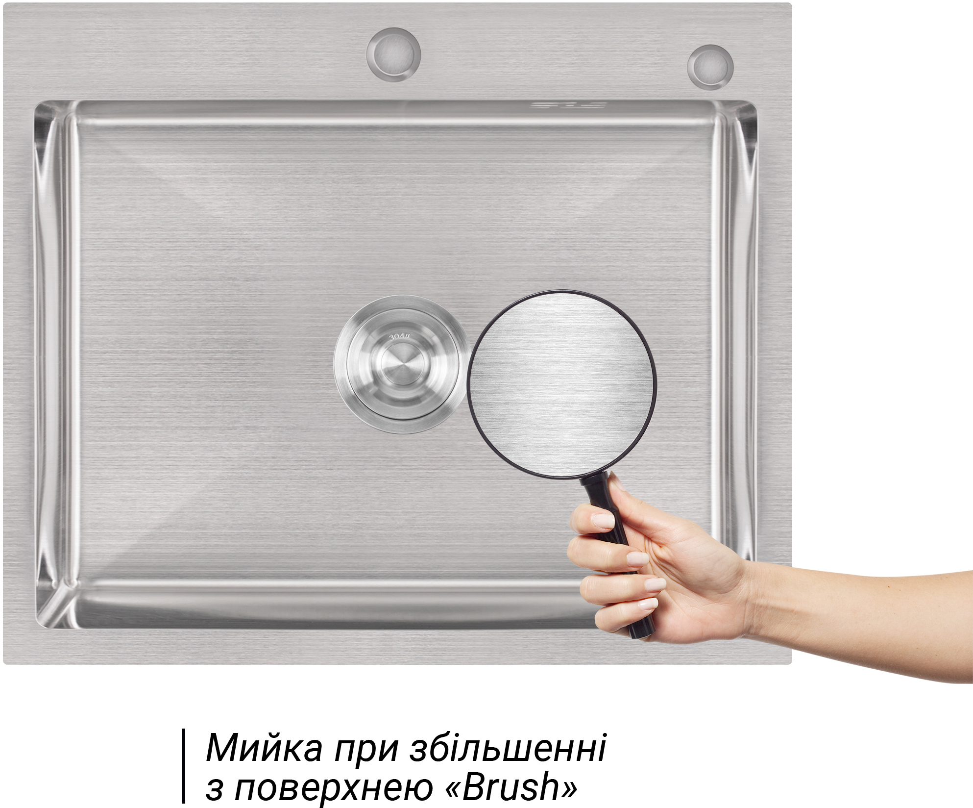 Набор 2 в 1 кухонная мойка + дозатор Lidz H6050 3.0/1.0 мм Brush цена 3166 грн - фотография 2