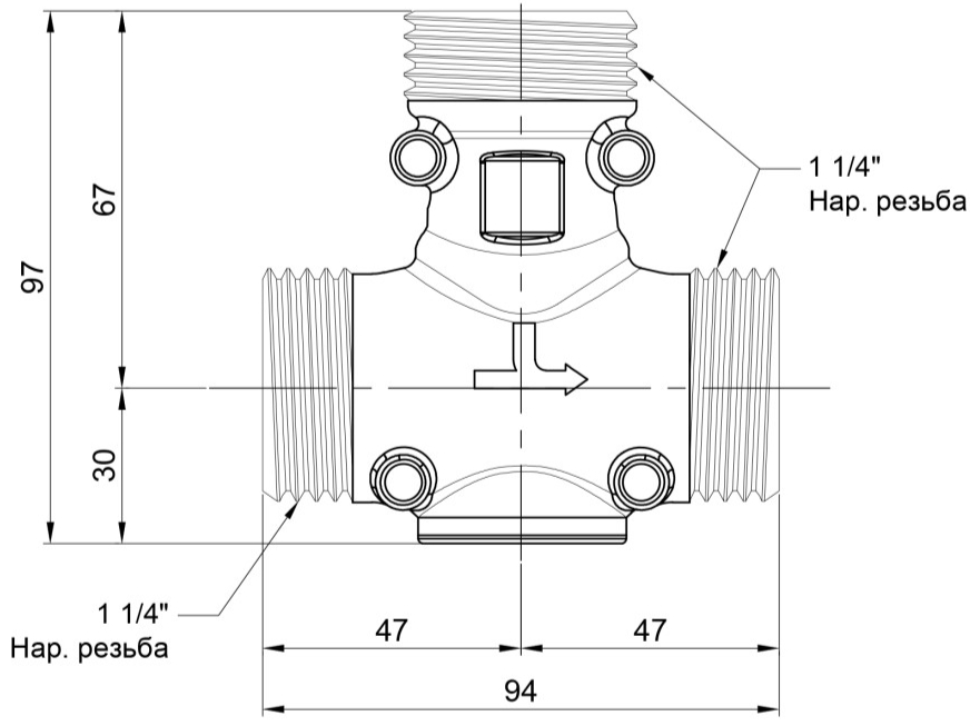 Icma 1" 1/4 НР №131 Габаритні розміри