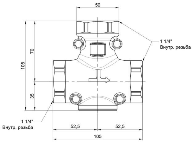 Icma 1" 1/4 55°C №133 Габаритні розміри