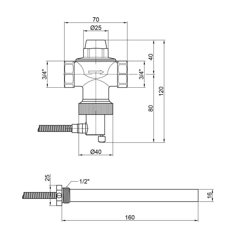 Icma 3/4" №605 Габаритні розміри