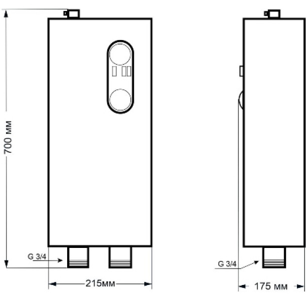 Neon Classik-MG 12 кВт 380V (WCSMG-12-380 В S) Габаритные размеры