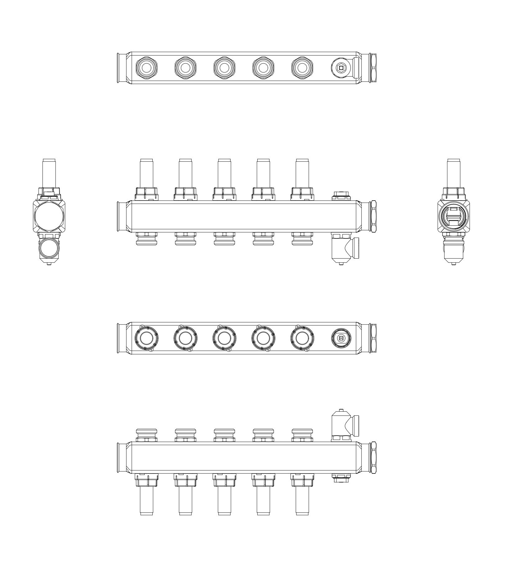 Розподільний колектор Danfoss SSM-F, 5+5 контурів (088U0755) ціна 8988 грн - фотографія 2