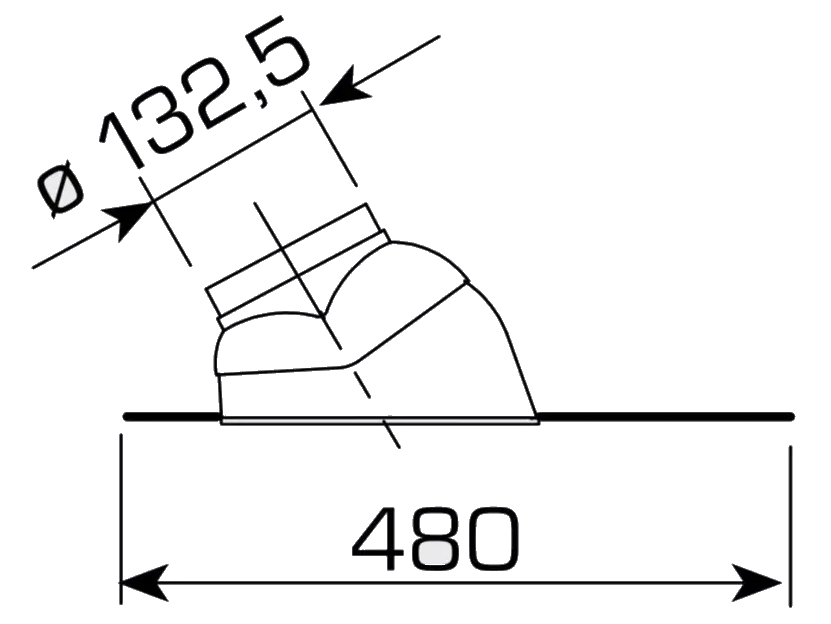 Sime для коаксиального дымохода (8091300) Габаритные размеры