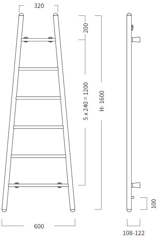 Instal Projekt Escada ESCE1-60/160C34, 1600х600 мм, белый матовый Габаритные размеры
