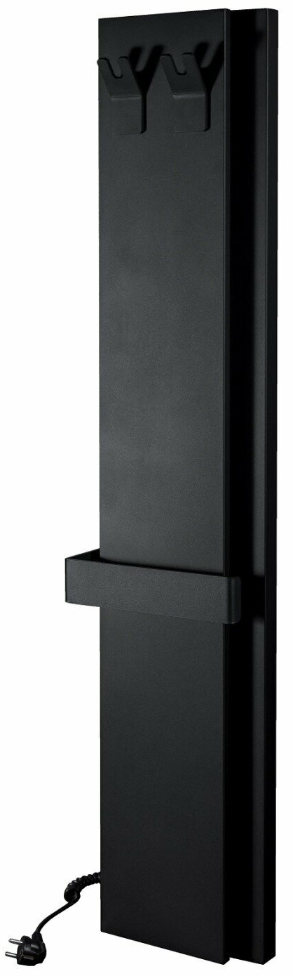 Дизайнерский электрический полотенцесушитель Deweit Whole Wall 1266 1250х245 мм, черный матовый
