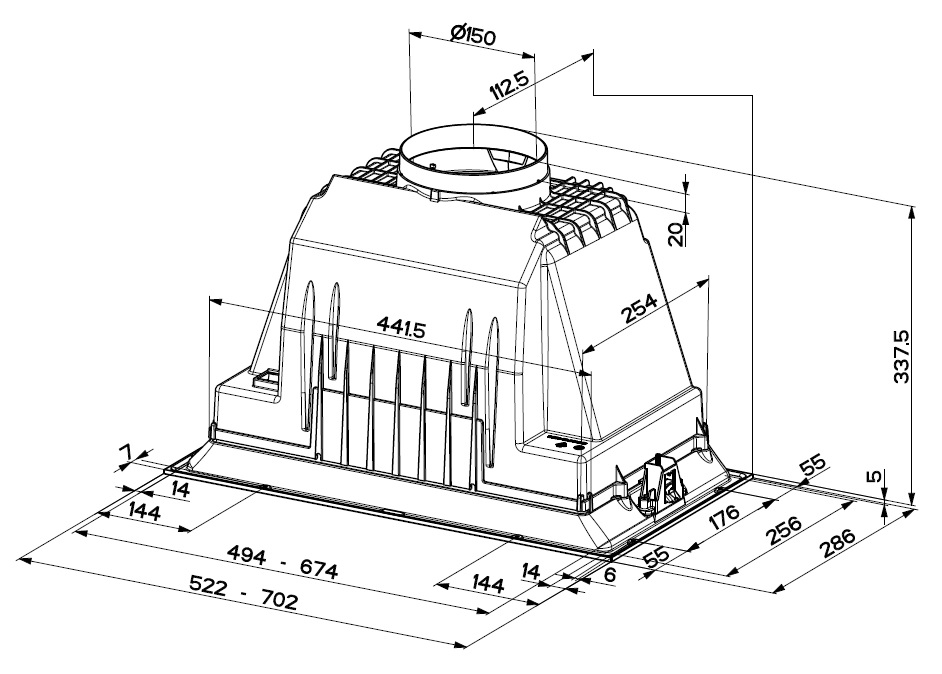 Faber Inka Plus HCS X A52 Габаритні розміри