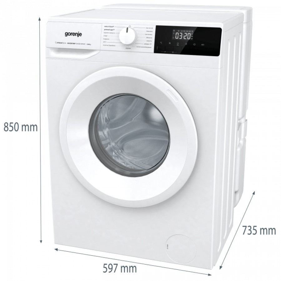 Gorenje WNHPI 60 SCSIR/UA (WFLP6010) Габаритні розміри