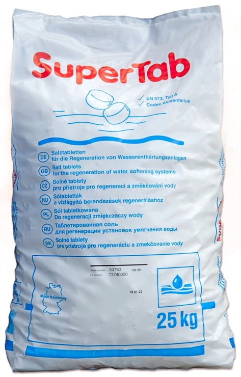 Ціна засипка для фільтра SuperTab сіль таблетована 25 кг в Києві