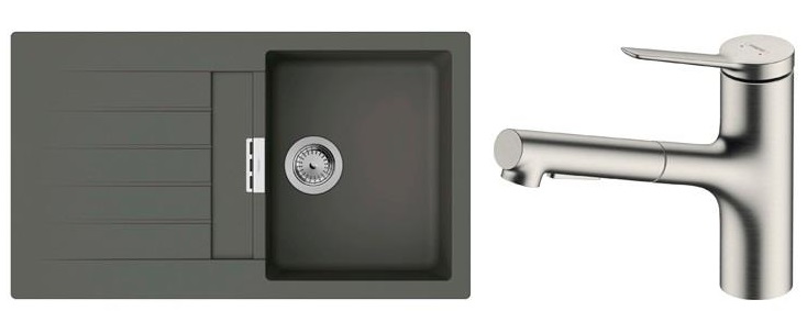Кухонний комплект Hansgrohe S520-F345 + Zesis M33 Gray ціна 26253.00 грн - фотографія 2