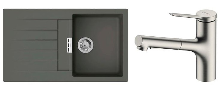 Кухонний комплект Hansgrohe S520-F345 + Zesis M33 Gray ціна 25465 грн - фотографія 2