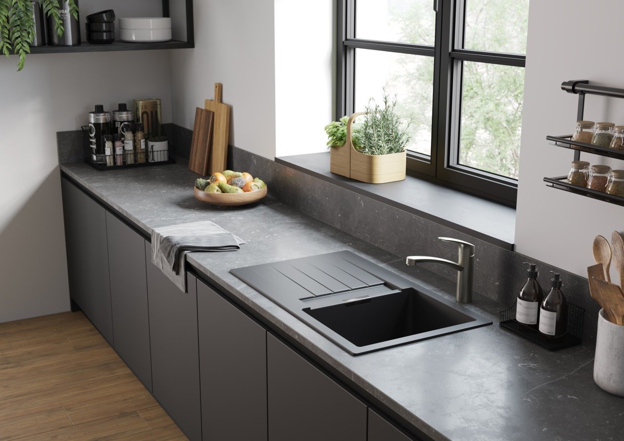 Набір3 в 1 кухонна мийка + змішувач + дозатор Hansgrohe S520-F480 + Focus M41 + A41 Gray характеристики - фотографія 7