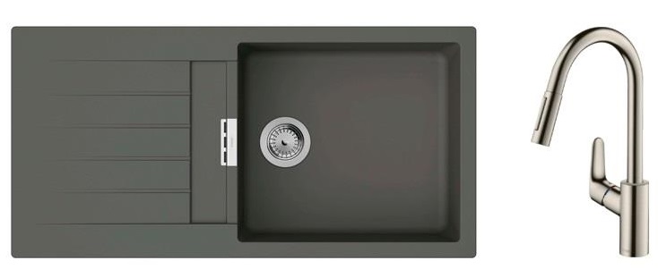 Кухонний комплект Hansgrohe S520-F480 + Focus M41 Gray ціна 26097 грн - фотографія 2