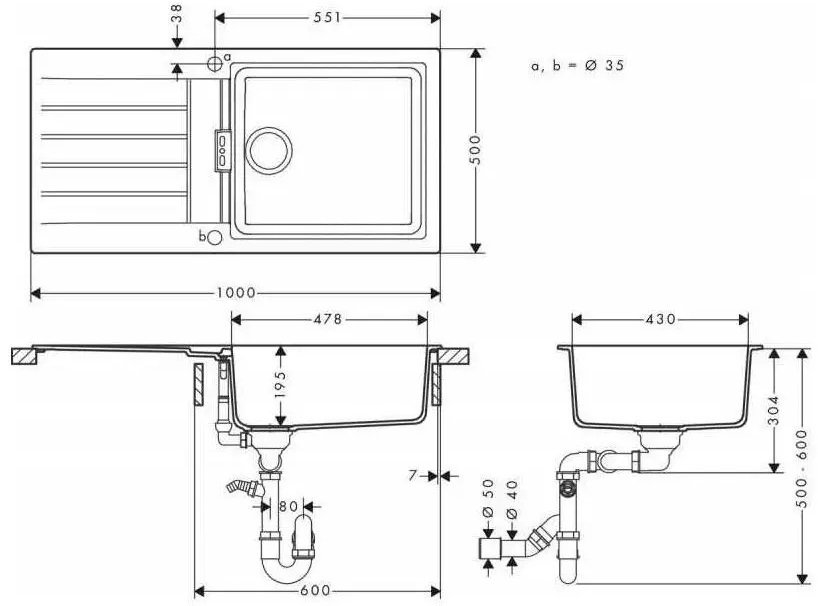 Кухонний комплект Hansgrohe S520-F480 + Focus M41 Black інструкція - зображення 6