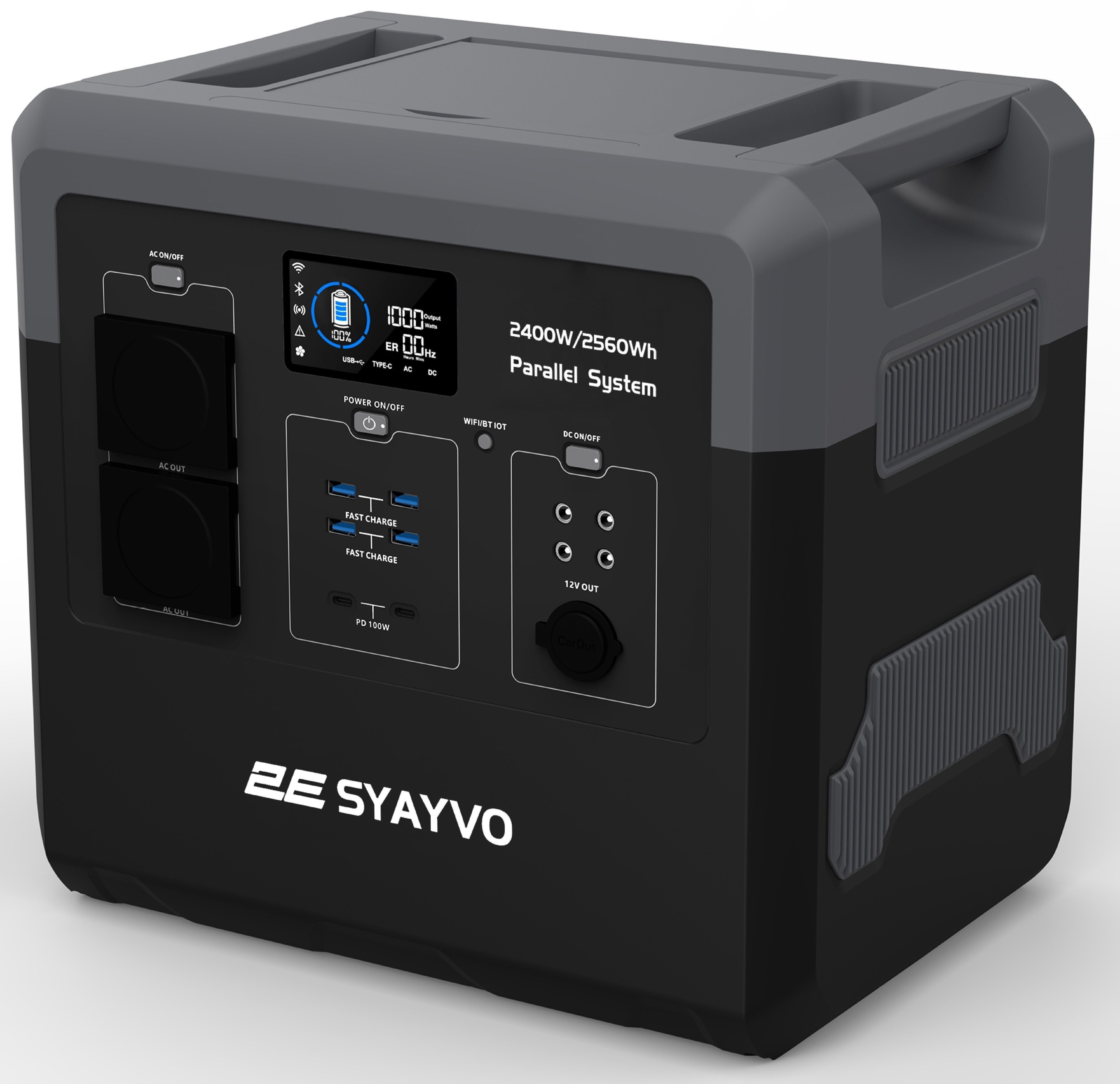 Портативная зарядная станция 2E Syayvo 2400W/2560Wh, WiFi/BT (2E-PPS24256)