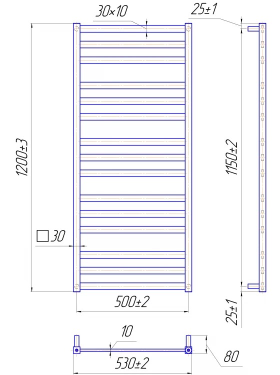 Mario Чикаго 1200x530/500 золото Габаритные размеры