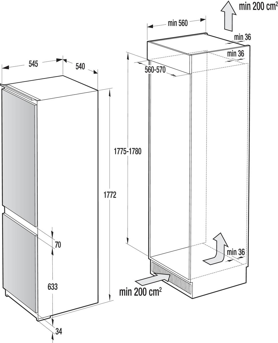 Gorenje NRKI 418FE0 Габаритні розміри