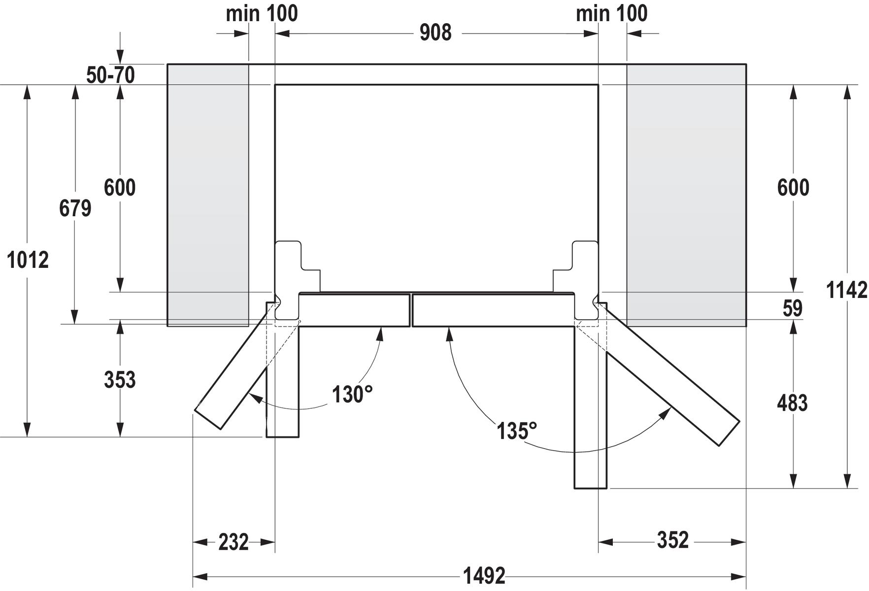 Gorenje NRS9EVX1 Габаритні розміри