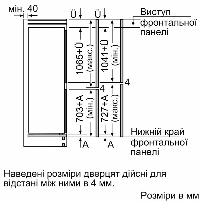 Siemens KI86NAD306 Габаритні розміри