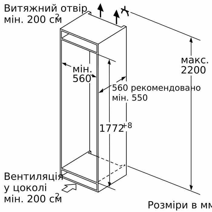 Siemens KI86NAD306 Габаритные размеры