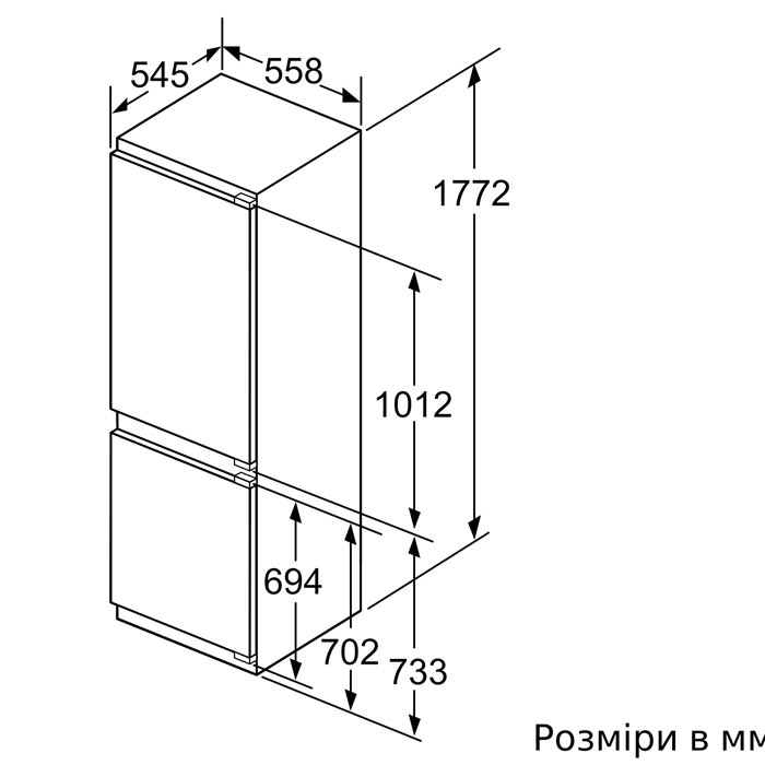 Siemens KI86SAF30U Габаритные размеры