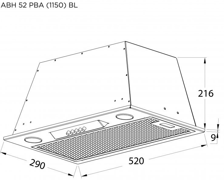 Pyramida ABH 52 PBA (1150) IX Габаритные размеры