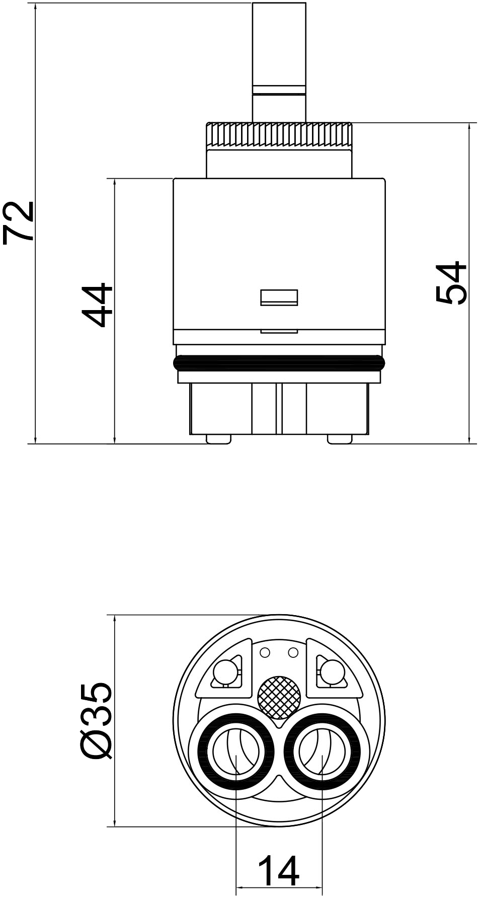 Q-Tap Spojeni 35 мм QT35MMNEW Габаритные размеры