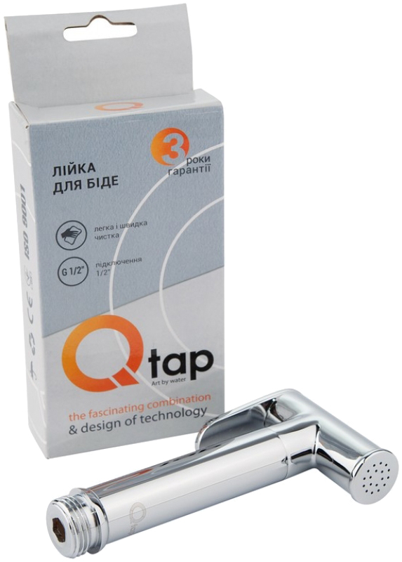 Лійка для гігієнічного душу Q-Tap Rucni QTCRMB020 Chrome (Bidet) ціна 534 грн - фотографія 2