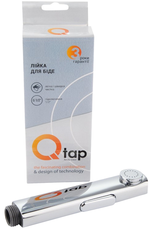 Лійка для гігієнічного душу Q-Tap Rucni QTCRMA120 Chrome (Bidet) ціна 534 грн - фотографія 2