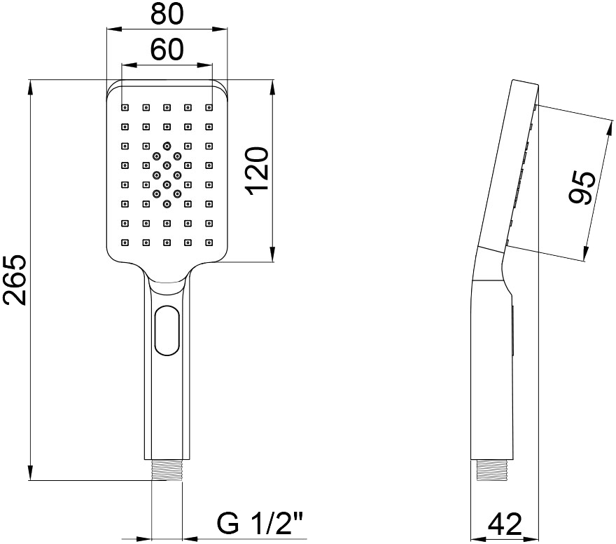 Q-Tap Rucni 120x80 мм QTRUCA121N3KCC Chrome Габаритні розміри