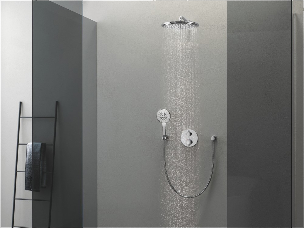 Верхній душ з душовим кронштейном 286 мм Grohe Rainshower Cosmopolitan 210 26062000 ціна 20918 грн - фотографія 2