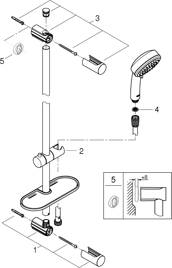 Grohe QuickFix Vitalio Comfort 100 26097000 Габаритні розміри