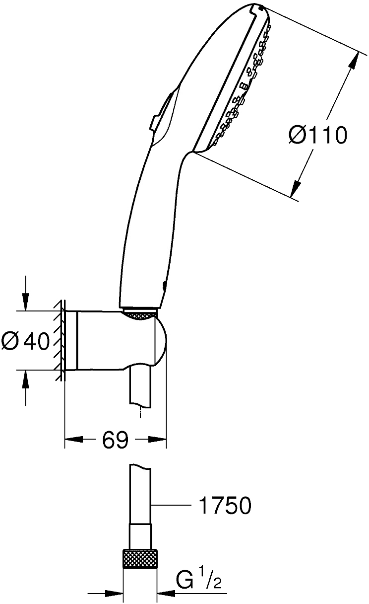 Grohe Quickfix Vitalio Start 110 26769001 Габаритные размеры