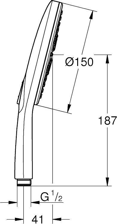 Grohe Rainshower Smartactive 150 (26554LS0) Габаритные размеры