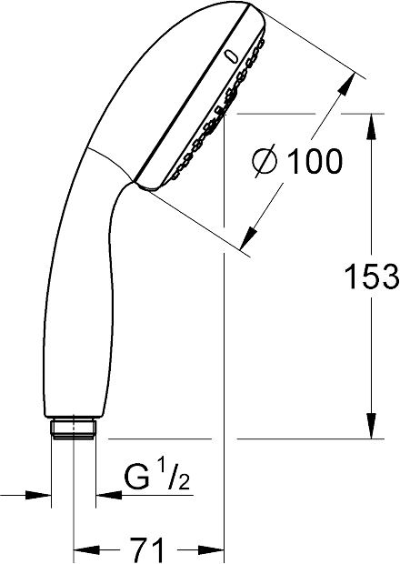 Grohe Tempesta 100 28421002 Габаритні розміри