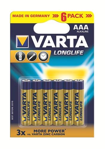 Батарейка Varta Longlife AAA/LR03 BL 6шт