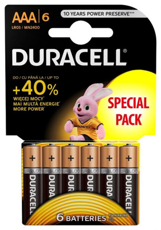 Батарейка Батарейка Duracell Duralock Basic AAA/LR03 BL 6шт в інтернет-магазині, головне фото