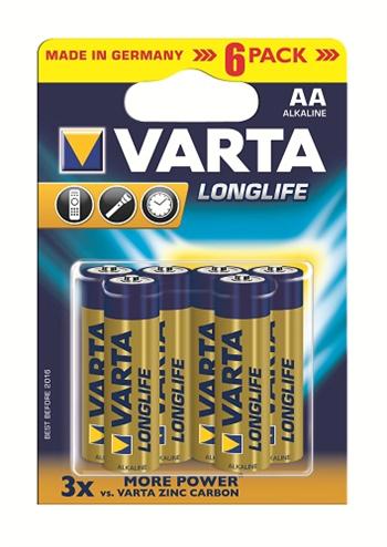 Купити батарейки Varta Longlife AA/LR06 BL 6шт (04106101436) в Харкові