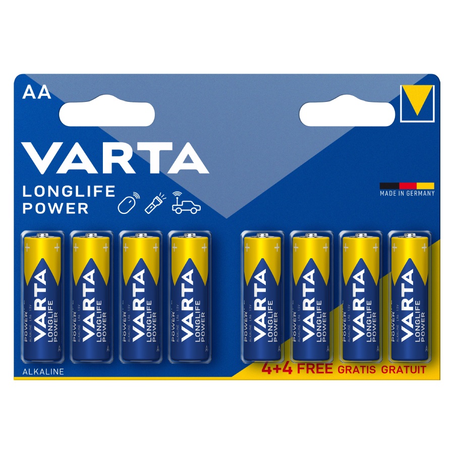 Батарейка Varta Longlife Power AA BLI 1.5V 8 шт (4903121438) в інтернет-магазині, головне фото