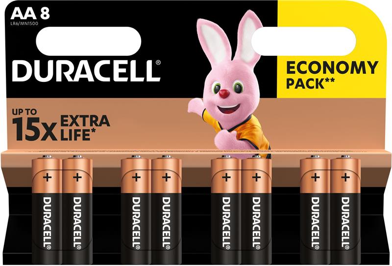 Батарейка Duracell Duralock Basic AA/LR06 MN1500 BL 8шт в интернет-магазине, главное фото