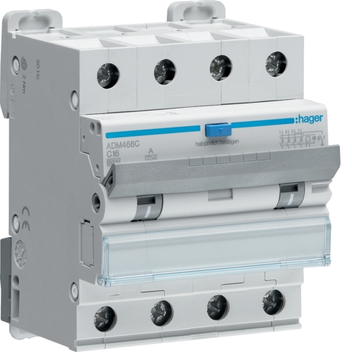 Hager 4P 6kA C 16A 30mA A (ADM466C)