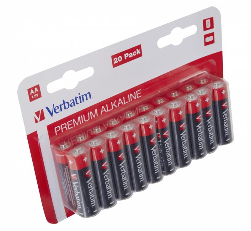 Ціна батарейка Verbatim Alkaline AA/LR06 BL 20шт в Житомирі