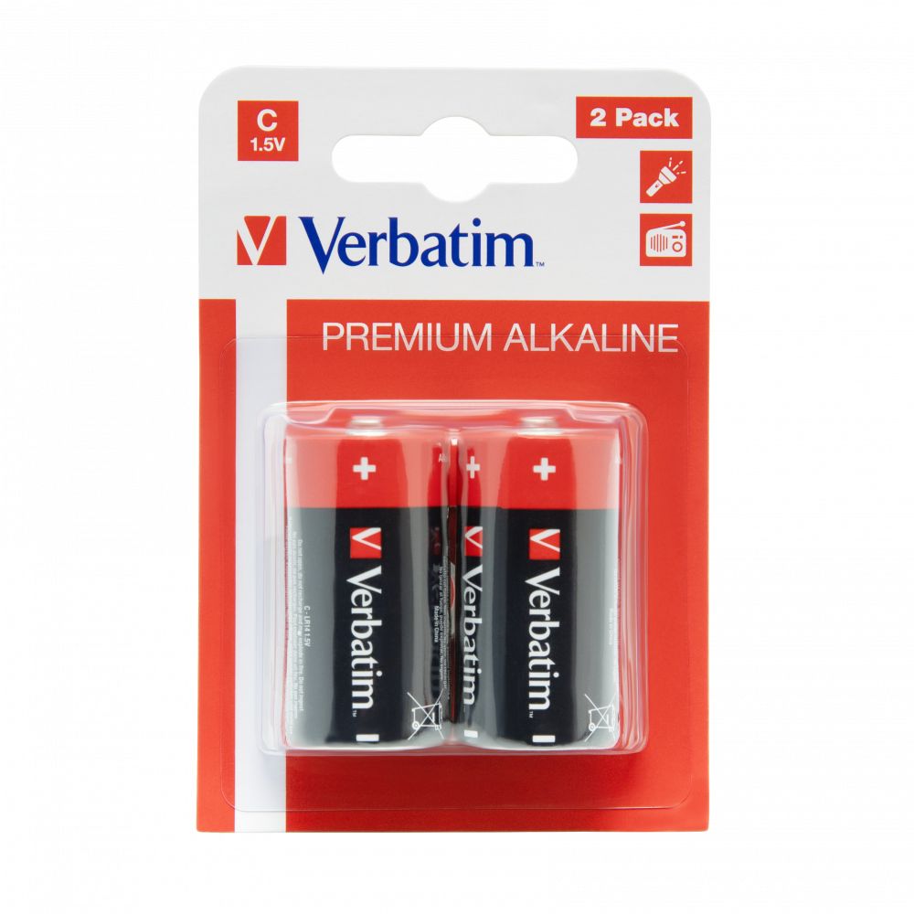 Купити батарейка Verbatim Alkaline C/LR14 BL 2шт в Луцьку